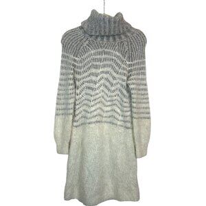 Anthropologie Sleeping on Snow Sweater Dress Turtleneck XS Knit Ivory Cowl